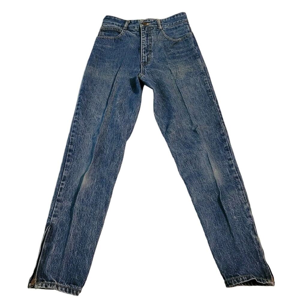 Vintage Guess Jeans Womens Size 28 Blue Medium Wash Ankle Zip No Back Tag